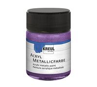 Kreul 77581 - Acrylique Métallique, 50 ml verre en lilas métallique, peinture acrylique glamour à effet métallique à base d'eau, couvrant comme une crème, séchage rapide et résistant à l'eau