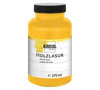 KREUL 78202 - Lasure Acrylique pour Bois aux Couleurs intenses, 275 ML Verre Plastique Jaune Soleil, pour Bois Naturel et Non traité, Fluide - Peinture Liquide à Base d'eau