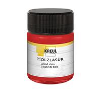 KREUL 78506 - Lasure acrylique pour bois aux couleurs intenses, pot de 50 ml en cherry, pour bois naturel non traité et papiers naturels absorbants, fluide - peinture liquide à base d'eau