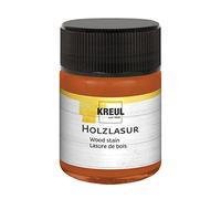 KREUL 78514 - Lasure acrylique pour bois aux couleurs intenses, pot de 50 ml en cognac, pour bois naturel non traité et papiers naturels absorbants, fluide - peinture liquide à base d'eau