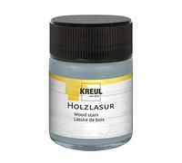 KREUL 78517 - Lasure acrylique pour bois aux couleurs intenses, pot de 50 ml en gris argenté, pour bois naturel non traité et papiers naturels absorbants, fluide - peinture liquide à base d'eau