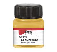 Kreul 79215 - Peinture acrylique brillante, 20 ml verre en or, peinture acrylique brillante et lisse pour peindre et bricoler, à base d'eau, résistante à la salive, séchage rapide et opaque