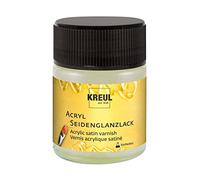 Kreul 79407 - Vernis acrylique satiné à base de résine synthétique, 50 ml en verre, transparent satiné, vernis de protection et de finition pour les peintures séchées