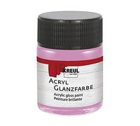 KREUL 79506 - Peinture acrylique brillante, 50 ml verre rose, peinture acrylique brillante et lisse pour peindre et bricoler, à base d'eau, résistante à la salive, séchage rapide et opaque