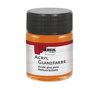 KREUL 79524 - Peinture acrylique brillante, 50 ml verre orange, peinture acrylique brillante et lisse pour peindre et bricoler, à base d'eau, résistante à la salive, séchage rapide et opaque