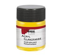 KREUL 79530-50 ml Peinture acrylique brillante jaune soleil, peinture acrylique lisse pour peindre et bricoler, à base d'eau, résistante à la salive, séchage rapide et opaque