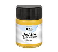 KREUL 8122 - Javana peinture sur soie en pot de 50 ml, jaune soleil, couleur hautement pigmentée et brillante à base d'eau, au caractère fluide et liquide, pénètre profondément dans les fibres
