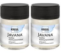 KREUL 813050 - Javana Gutta Contour en pot de 50 ml, pour des contours incolores à peindre sur soie, prêt à l'emploi, lavable (Lot de 2)