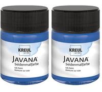 KREUL 8132 - Javana Peinture sur soie en pot de 50 ml, bleu royal, couleur hautement pigmentée et brillante à base d'eau, au caractère fluide et liquide, pénètre profondément dans les fibres