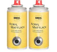 KREUL 821150 - Vernis acrylique mat, bombe aérosol de 150 ml, incolore, ne jaunit pas, vernis de protection universel à séchage mat pour carton, bois, verre, porcelaine, céramique, Colorless