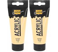 KREUL 84129 - Solo Goya Acrylic, tube de 100 ml en beige, peinture acrylique crémeuse polyvalente de qualité étude, à base d'eau, séchage rapide et mat (Lot de 2)