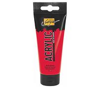 KREUL 84131 - Solo Goya Acrylic, tube de 100 ml en rouge véritable, peinture acrylique crémeuse polyvalente de qualité étude, à base d'eau, séchage rapide et mat