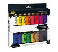 KREUL 84172 - Solo Goya Acrylic Set avec 16 couleurs en tubes de 20 ml, peinture acrylique crémeuse polyvalente de qualité professionnelle, à base d'eau, bonne couvrance, résistante à l'eau