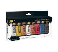 Kreul 84174 - Solo Goya Acrylic Effect Colors Set, avec 8 couleurs en tubes de 20 ml, peinture acrylique crémeuse de qualité d'étude, à base d'eau, séchage rapide et mat