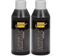 KREUL 84226 - Solo Goya Acrylic Peinture acrylique Noir Flacon de 250 ml Peinture à base d’eau crémeuse, polyvalente, opaque et résistante à l’eau Qualité étude Séchage rapide avec un aspect mat