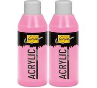 KREUL 84238 - Solo Goya Acrylic rose, flacon de 250 ml, peinture acrylique crémeuse polyvalente de qualité étude, à base d'eau, séchage rapide et mat (Lot de 2)