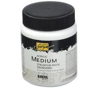 Kreul 85605 - Solo Goya Acrylic Medium, blanc, boîte 250 ml, pâte structurée sable grossier, enduit pâteux, avec structure de surface sableuse à gros grains, peut être colorée et repeinte