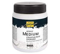 KREUL 85610 - Solo Goya Acrylic Medium, Blanc, boîte 1000 ML, pâte structurée Sable Grossier, Enduit pâteux, avec Structure de Surface sableuse à Gros Grains, Peut être colorée et repeinte
