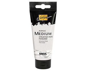 Kreul 85801 - Solo Goya Acrylic Medium, tube de 100 ml, blanc, pâte structurée sable fin, enduit pâteux, avec une structure de surface fine comme du sable, peut être colorée et repeinte