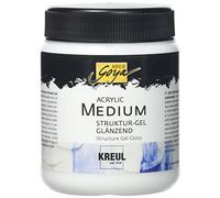 KREUL 87105 - Solo Goya Médium acrylique Pot de 250 ml Gel de structure brillant Consistance crémeuse applicable à la spatule Transparent et brillant après séchage Peut être coloré