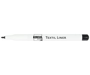 KREUL 90418 - Textil Liner, noir, stylo textile à pointe fine pour les contours et les finitions fines ainsi que pour signer, se fixe à l'air libre