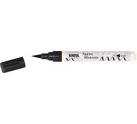KREUL 90618 - Textil Marker brush, noir, pour une écriture fine et large, pour peindre ainsi que pour des décorations pleines d'élan, crayon de peinture pour tissus et textiles clairs
