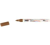 KREUL 90664 - Marqueur pour textiles fin, brun, épaisseur de trait env. 1 à 2 mm, crayon de couleur pour tissus et textiles clairs, résistant au lavage après fixation