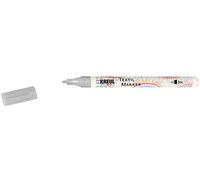 Kreul 90670 - Marqueur pour textiles fin, gris, épaisseur de trait env. 1 à 2 mm, crayon de couleur pour tissus et textiles clairs, résistant au lavage après fixation