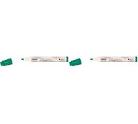 KREUL 90766 - Textil Marker medium, Vert, épaisseur de trait env. 2 à 4 mm, crayon de couleur pour tissus clairs et textiles, résistant au lavage après fixation (Lot de 2)
