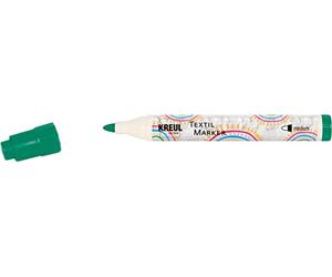 KREUL 90766 - Textil Marker medium, Vert, épaisseur de trait env. 2 à 4 mm, crayon de couleur pour tissus clairs et textiles, résistant au lavage après fixation