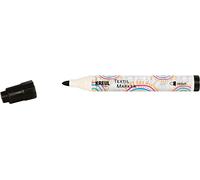 Kreul 90771 - Textil Marker medium, noir, épaisseur de trait env. 2 à 4 mm, crayon de couleur pour tissus et textiles clairs, résistant au lavage après fixation