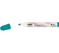 KREUL 90774 - Textil Marker medium, turquoise, avec grande pointe en fibre résistante, épaisseur de trait d'environ 2 à 4 mm, crayon de peinture pour tissus et textiles clairs