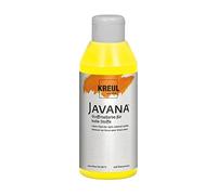 Kreul 91301 - Javana Peinture pour Tissus clairs, Pot de 250 ML en Citron, Peinture Souple à Base d'eau au caractère crémeux, pénètre en Profondeur dans Les Fibres