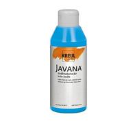 Kreul 91334 - Javana peinture pour tissus clairs, pot de 250 ml en bleu azur, peinture souple à base d'eau au caractère crémeux, pénètre en profondeur dans les fibres