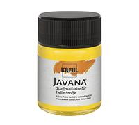 Kreul 91912-Javana Tissus clairs, Pot de 50 ml en Jaune doré, Peinture Souple à Base d'eau au caractère crémeux, pénètre en Profondeur dans Les Fibres, Golden Yellow, Set de 50 Pièces