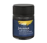 KREUL 91961 - Javana Peinture pour tissus clairs et foncés, 50 ml verre noir, caractère pâteux, pour tamponner et pochoiriser, résistant au lavage après fixation