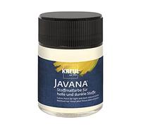 Kreul 91966-Peinture Javana pour Tissus clairs et foncés, 50 ml Verre Vanille, caractère pâteux, pour tamponner et pochoiriser, résistant au Lavage après Fixation, Vanilla, Set de 50 Pièces