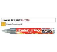 KREUL 92660 Javana Texi Mäx Paillettes, Jaune Soleil, avec Pointe Ogive d'environ 2 à 4 mm, Stylo de Peinture pour Tissus clairs et foncés, avec Effet pailleté, Lavable après Fixation