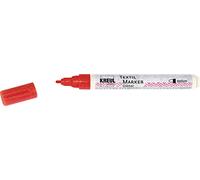 Kreul 92662 - Textil Marker Glitter Medium Rouge, Crayon de Peinture pour Tissu Semi-Opaque avec Effet Scintillant, épaisseur du Trait env. 2 à 4 mm, résistant au Lavage après Fixation
