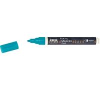 KREUL 92768 - Textil Marker Opak medium, turquoise, pointe ogive, épaisseur de trait env. 2 à 4 mm, crayon de couleur opaque pour décorer les tissus clairs et foncés