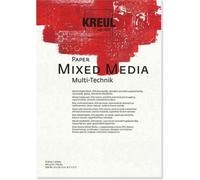 Kreul 69022 - Paper Mixed Media, DIN A3, 200 g/m², 10 Feuilles, sans Acide, Blanc Naturel, pour Toutes Les Techniques Mixtes d'art, pour Les Applications de Peinture Humide ou sèche