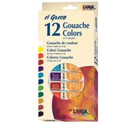 KREUL 26250 - El Greco Set de 12 tubes de gouache de 12 ml Matériel de base pour les écoliers, les artistes et les étudiants