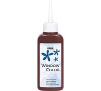 KREUL 42722 - Window Color brun foncé 80 ml, peinture pour fenêtres à base d'eau, avec surface structurée, pour verre, miroirs, carrelages et autres surfaces lisses