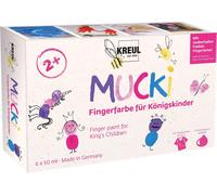 Kreul Mucki 23051 Finger Paint for King's Children, 6 x 50 ml in White, Fairy Du