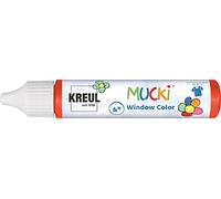 KREUL Mucki Window Color 24405 Peinture pour fenêtre à base d'eau, sans paraben, sans gluten, sans lactose, végétalien, facile à peindre, lavable Rouge 29 ml
