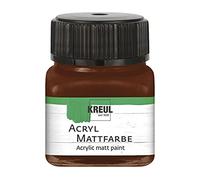 Kreul Peinture acrylique mate, couvrante crémeuse et sèche rapidement-Convient pour de nombreuses surfaces différentes-Verre Marron chocolat, 20 ml (Lot de 1)