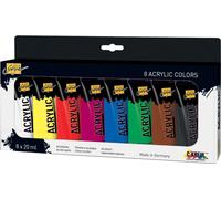 KREUL 84171 - Solo Goya Acrylic Set de 8 tubes de peinture acrylique de 20 ml Peinture à base d’eau crémeuse, polyvalente, opaque et résistante à l’eau Qualité étude Séchage rapide avec un aspect mat