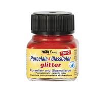 KREUL Peinture porcelaine PORCELAIN+GLASS COULEUR 160 ºC paillettes rouges 20 ml.