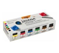 C. Kreul Peinture textile Javana – Set 6x20 ml pour tissus clairs + pinceau, résiste au lavage