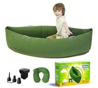 KreyNa Chaise sensorielle pour enfants, chaise Peapod gonflable, jouet sensoriel pour enfants autistes, canoë sensoriel TDAH de 152,4 cm avec coussin de cou, pompe à air électrique, vert